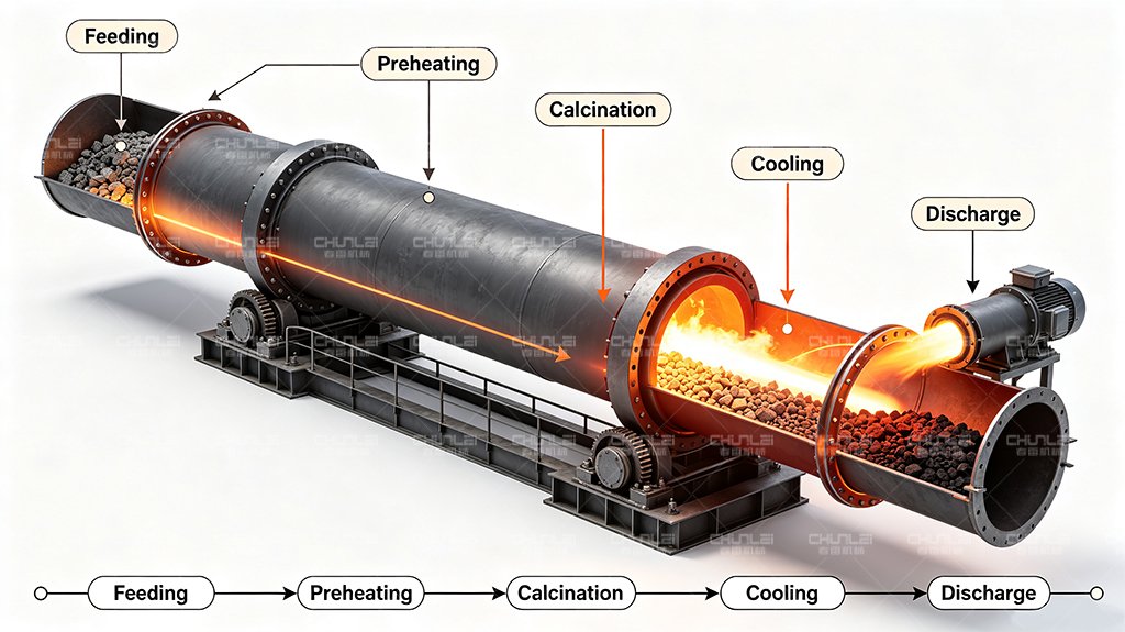 Rotary-kiln-working-principle-from-feeding-to-calcination-and-cooling